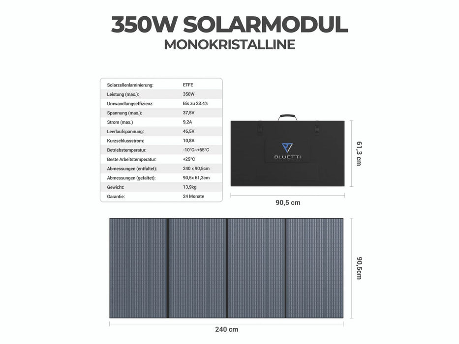 Bluetti PV350 Solar Panel 350W faltbares Solarmodul