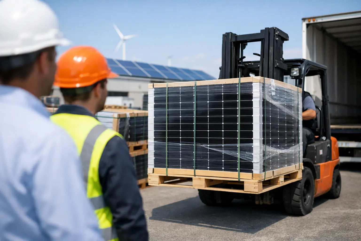 Solaranlagen-Palettenabnahme fürs Gewerbe