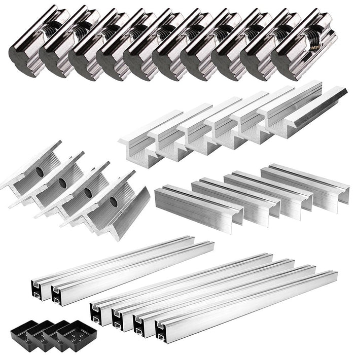 Befestigungs-Set für 4 Solarmodule - Wellethernit- und Blechdach für Solarmodule mit 40mm Rahmenhöhe
