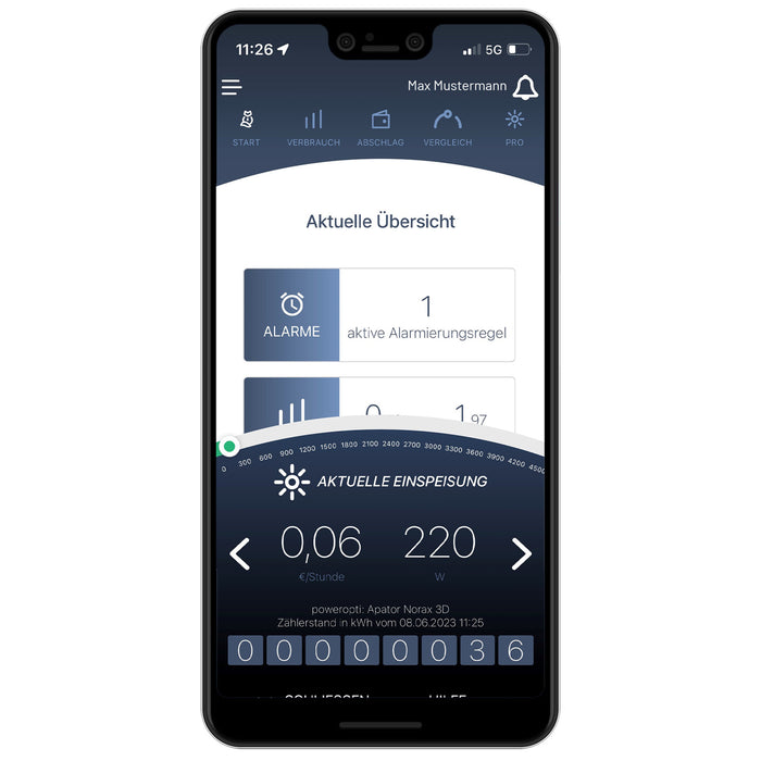 powerfox WLAN-Stromzählerausleser poweropti+ PB202001 für eBZ und EasyMeter Zähler, inkl. Smartphone-App