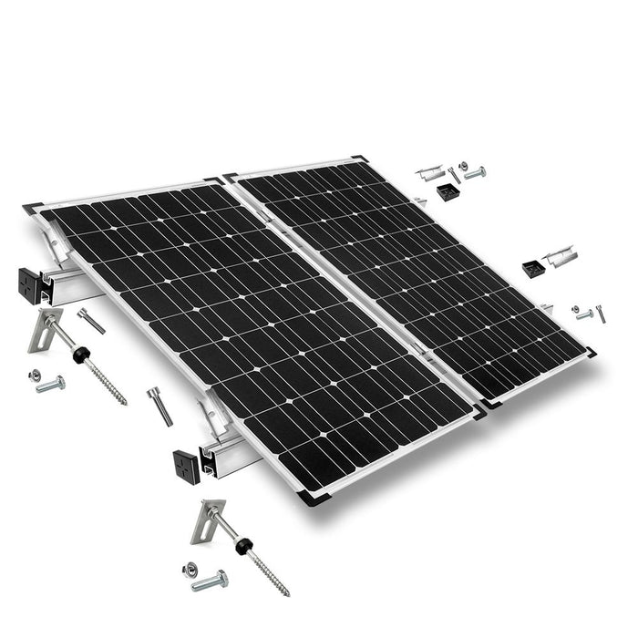 Befestigungs-Set für 2 Solarmodule - Wellethernit- und Blechdach für Solarmodule mit 40mm Rahmenhöhe