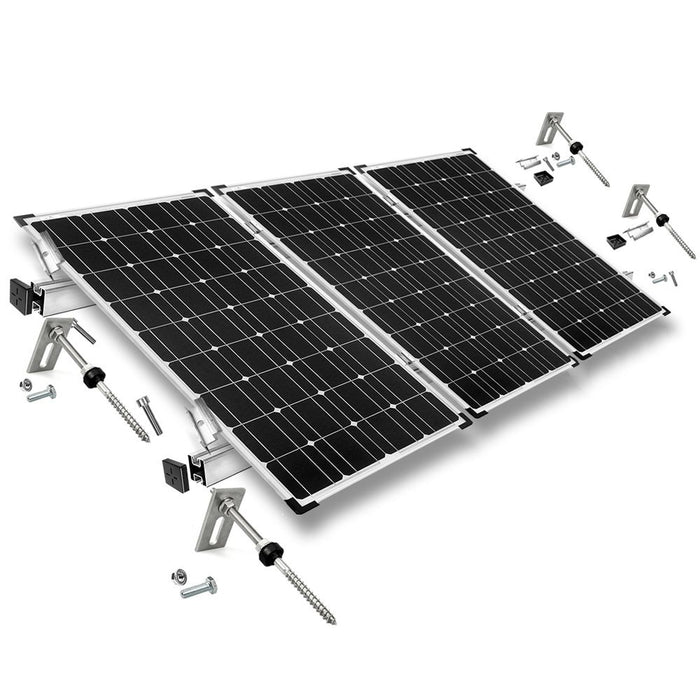 Befestigungs-Set für 3 Solarmodule - Wellethernit- und Blechdach für Solarmodule mit 40mm Rahmenhöhe