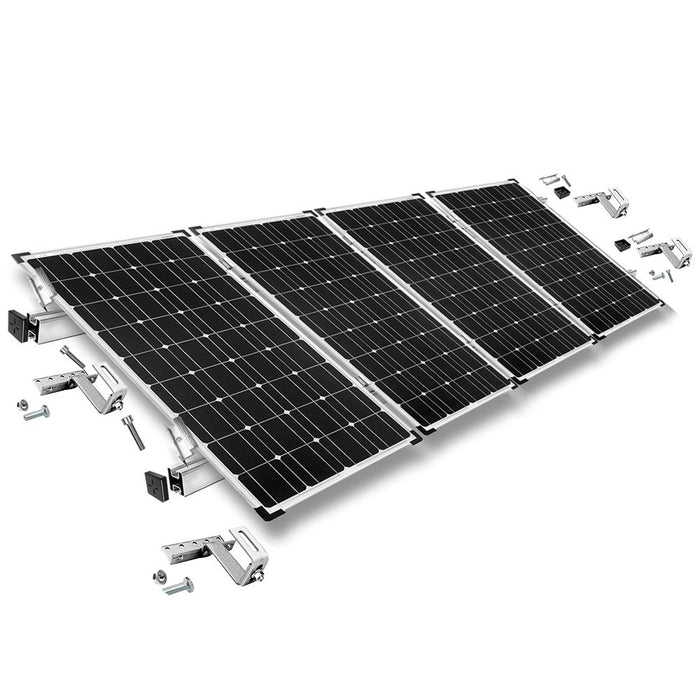 Befestigungs-Set für 4 Solarmodule - für Dachziegel für Solarmodule 40mm Rahmenhöhe