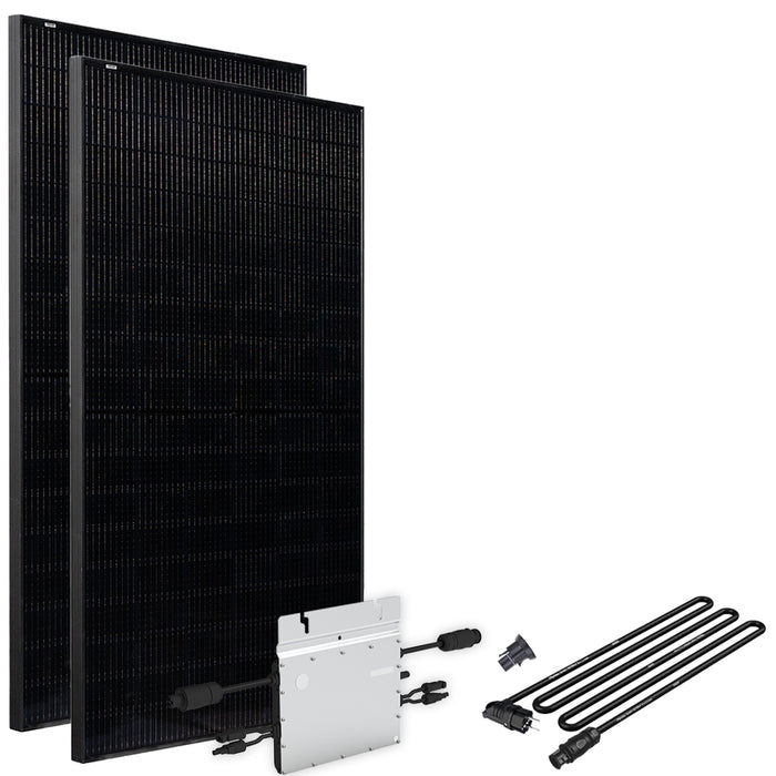 Solar-Direct 820W HM-800 Balkonkraftwerk Full Black Schukosteckdose - 10m - Ohne Halterung - 0% MwSt (Angebot gemäß§12 Abs.3 UstG)