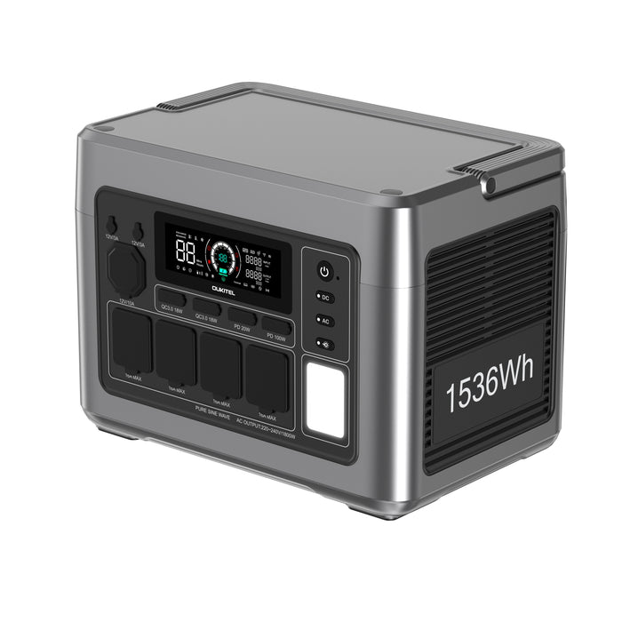 OUKITEL P1500 PLUS Portable Power Station – 1800 W | 1536 Wh LiFePO4