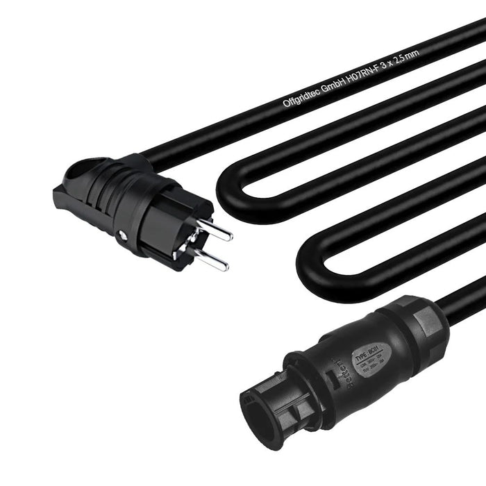 10m Anschlusskabel Mikrowechselwichter mit Betteri BC01 Buchse zu Schukosteckdose (Stecker gewinkelt)
