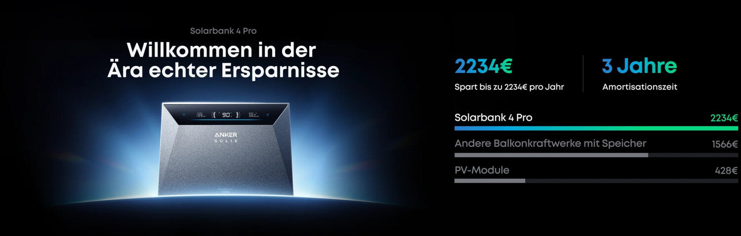 Anker Solix 4 Solarbank E5000 Pro Balkonkraftwerk-Speicher 5kWh