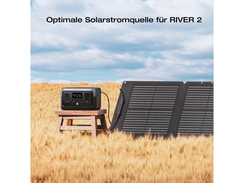 EcoFlow Solarpanel tragbar schwarz 60 W - 0% MWST (ANGEBOT GEMÄSS§12 ABS.3 USTG)