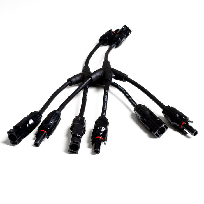 MC4 Stecker Set - Verteiler/Peitsche zur Parallelverschaltung von 3 Solarmodulen - lang