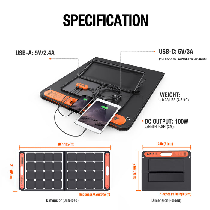 Jackery Faltbares Solarpanel SolarSaga 100