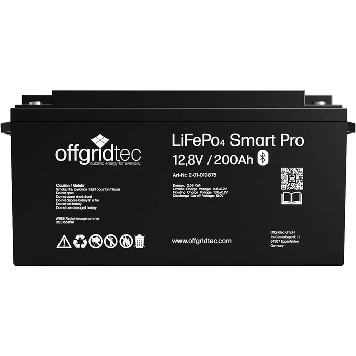 Offgridtec LiFePo4 Smart-Pro 12/200 Akku 12,8V 2560Wh