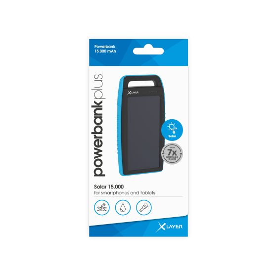 Powerbank PLUS Solar 15.000 mAh Black