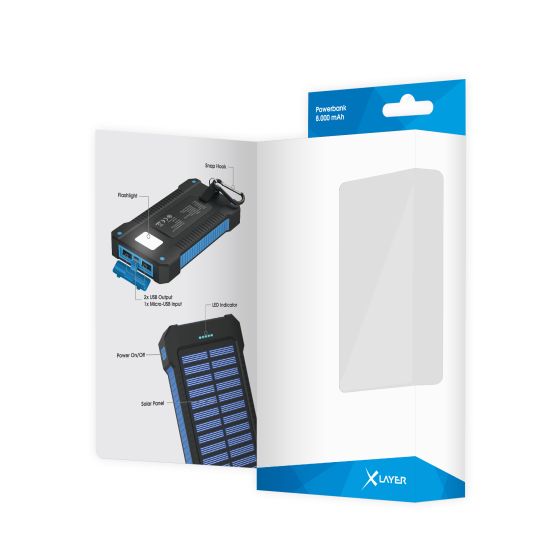 Powerbank PLUS Solar 8.000 mAh Black