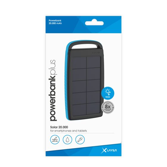Powerbank PLUS Solar 20.000 mAh Black/Blue