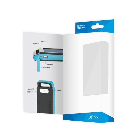Powerbank PLUS Solar 15.000 mAh Black