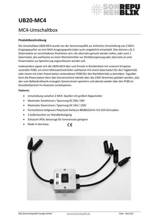 Umschaltbox UB20-MC4