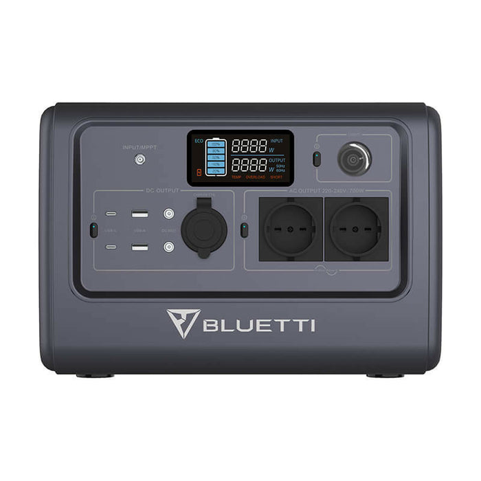 Bluetti EB70 Powerstation 716 Wh + Bluetti Solarmodul PV120, 120 W faltbares Solarmodul