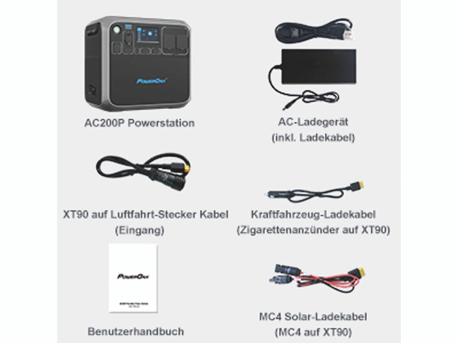 Bluetti Powerstation AC200P, 2000 W - 0% MwSt (Angebot gemäß§12 Abs.3 UstG)