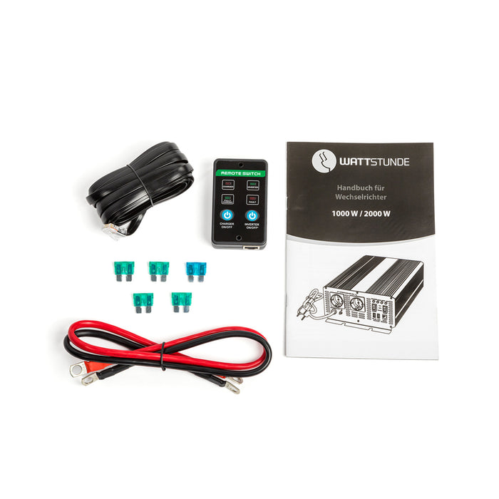 WATTSTUNDE® 1000W / 2000W 12V Sinus Spannungswandler WS12/1000NVS für Lithium Batterien