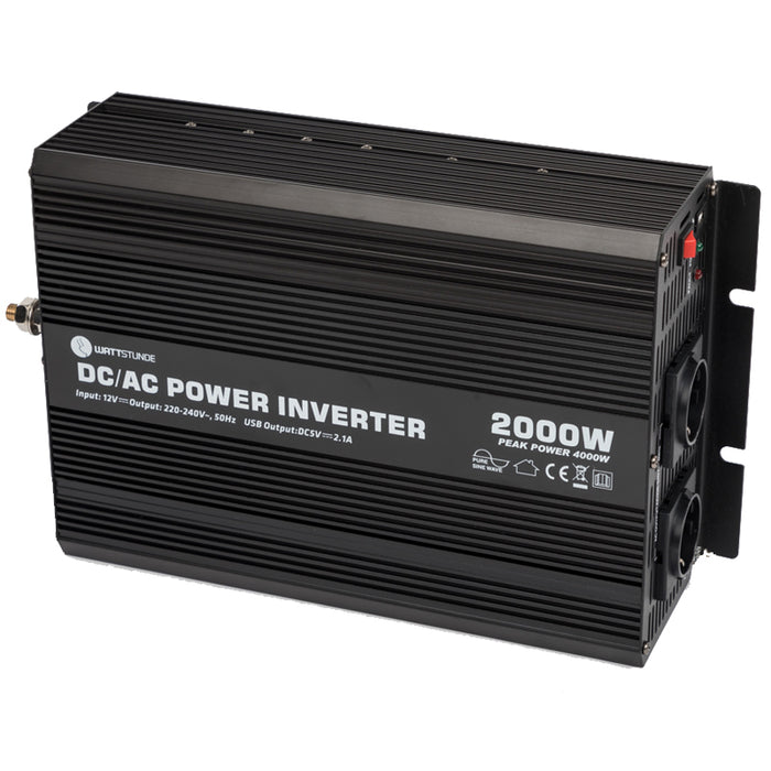 WATTSTUNDE® 2000W / 4000W 12V Sinus Spannungswandler WS12/2000SI